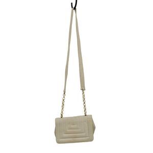 Vintage 80s Jay Herbert by Sharif Crossbody Bag Leather Quilted Gold Chain Cream